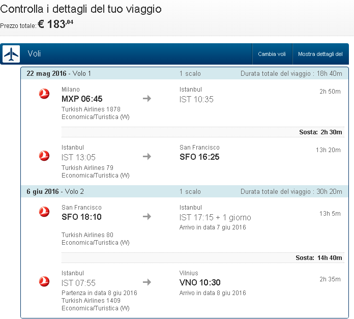 CHYBOVÝ TARIF: Letenky z Milána do USA od 183€!