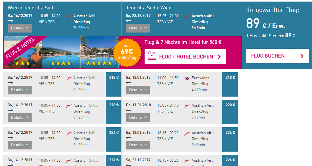 KANÁRSKE OSTROVY: Spiatočné letenky z Viedne na ostrov Tenerife už za 109€