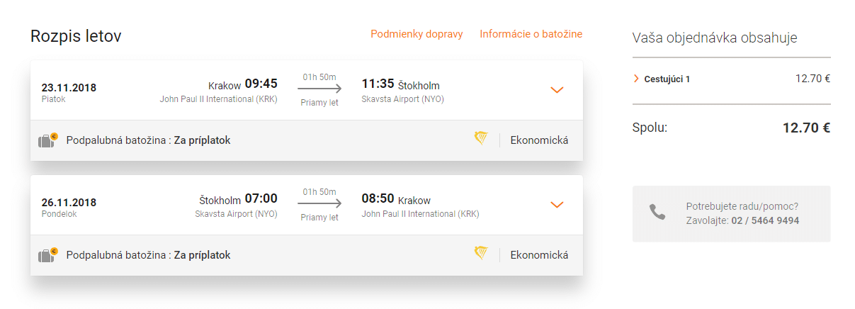 letenky z Krakova do Štokholmu