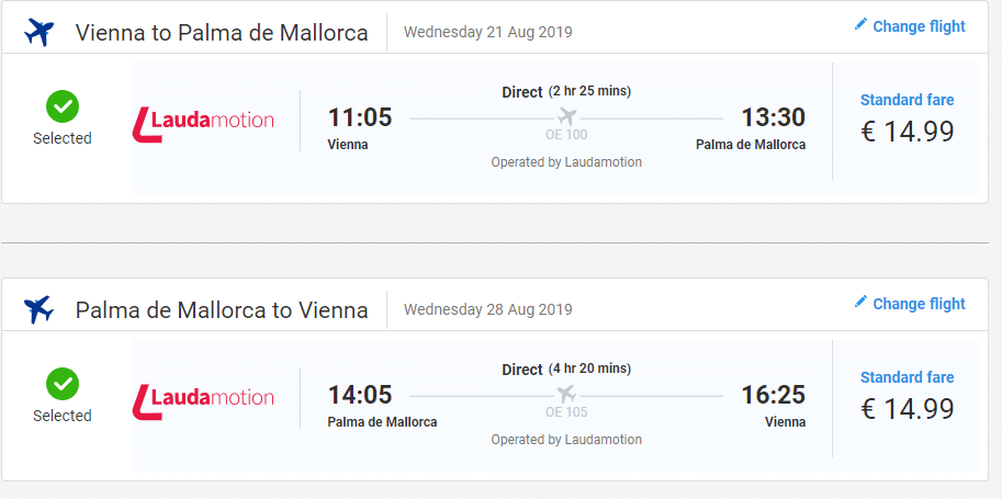 letenky z Viedne na Mallorcu