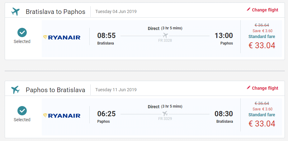 letenky z Bratislavy na Cyprus