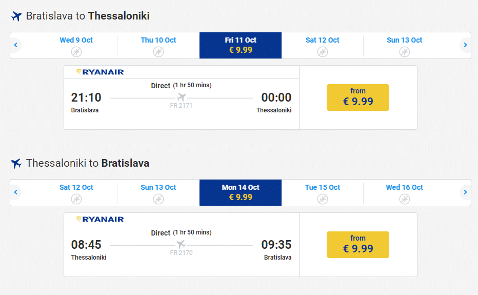 letenky z Bratislavy do Thessaloniki