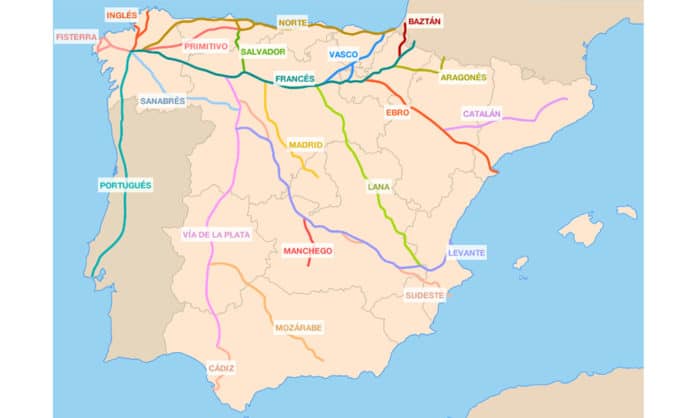 Trasy vedúce do Santiago de Compostela